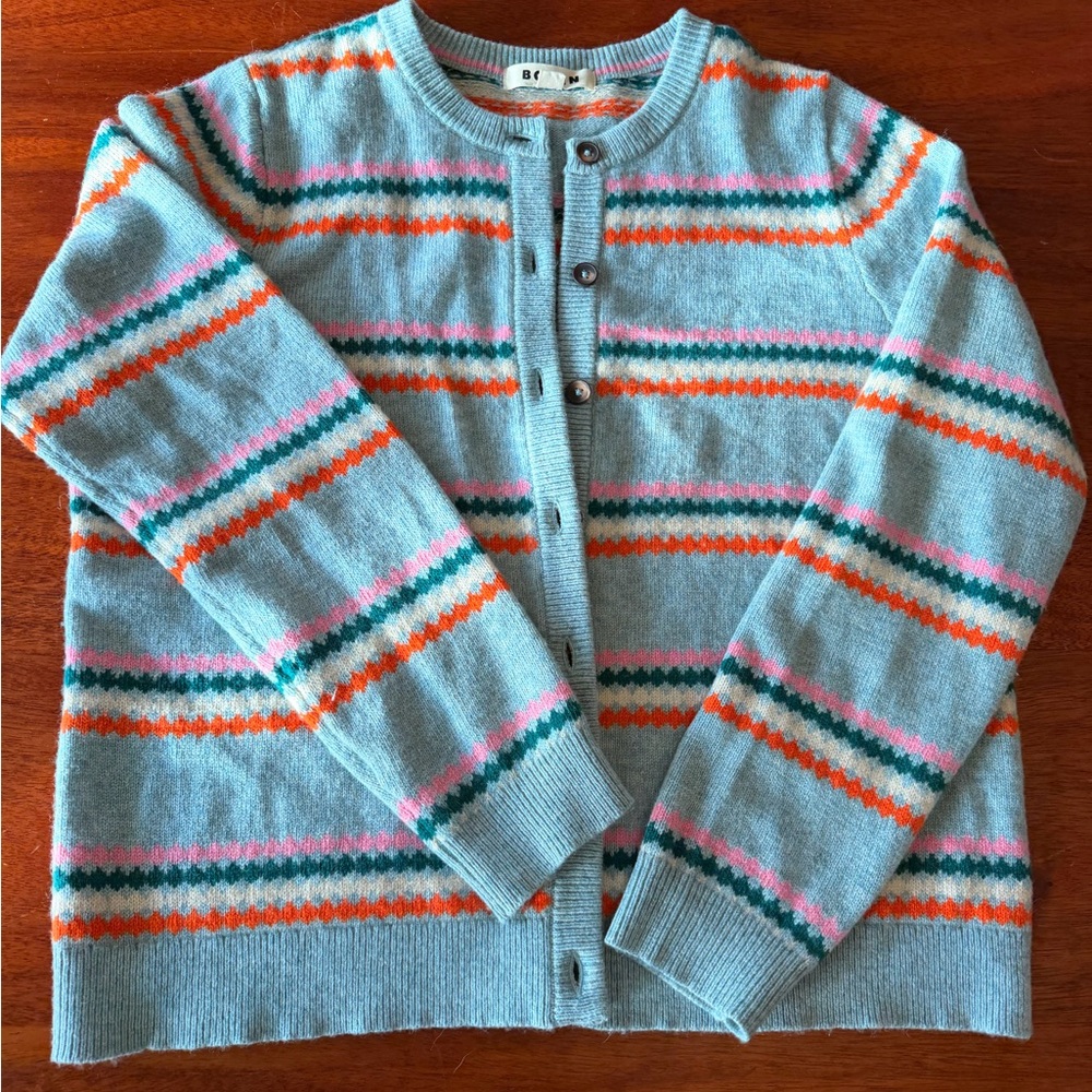Boden Striped Button-Up Cardigan